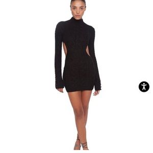 Danielle Guizio cable knit backless black dress, Never worn still in package.